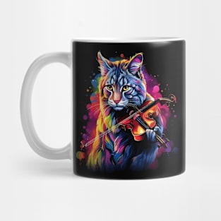 American Bobcat Playing Violin Mug